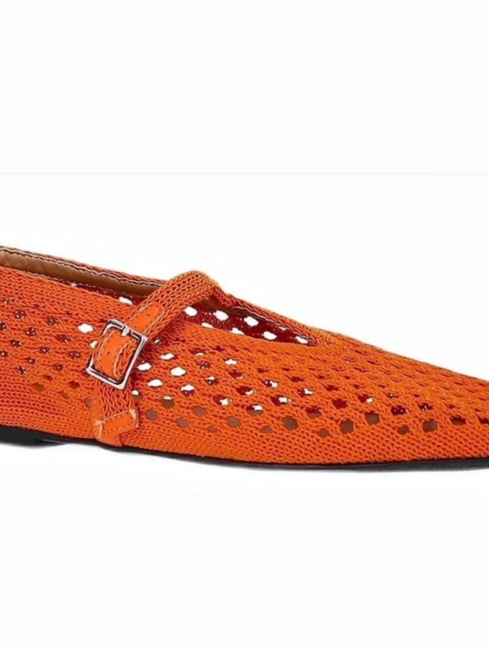 No Boundaries Crochet Mary Jane Flats Orange